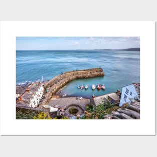 Clovelly Harbour, From Above, Devon, England Posters and Art